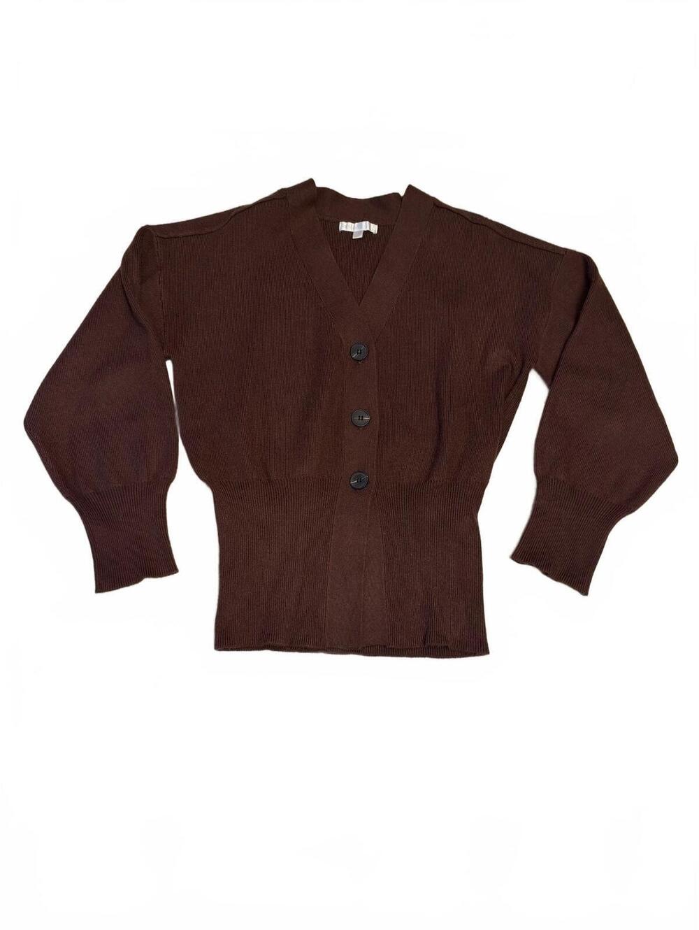 Design History Brown Button Front Cardigan Sweater